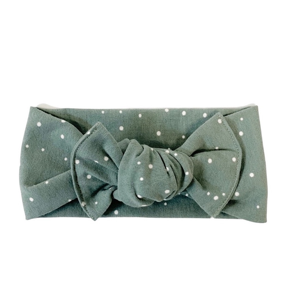 HANDMADE Green Headband Size 0M-3Y